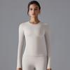 New Double-Sided Brushed Long Sleeved Yoga Nude Casual Pilates Running Long Sleeved Fitness Top For Women