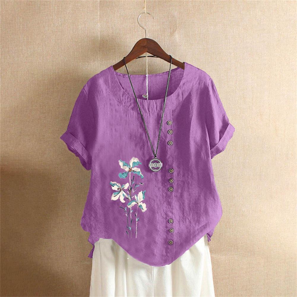 Sommer Damen Grafikdruck Damen Casual Locker Rundhals Kurzarm T-Shirt