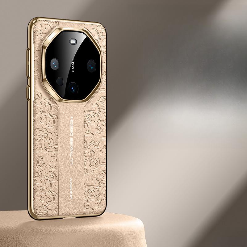 

Подходит для чехла для мобильного телефона Huawei Mate60pro с узором дракона Сянъюнь M40 Полностью закрывающий Роскошный Кожаный чехол для бизнесменов с трансформацией за 50 секунд Huawei Mate 40