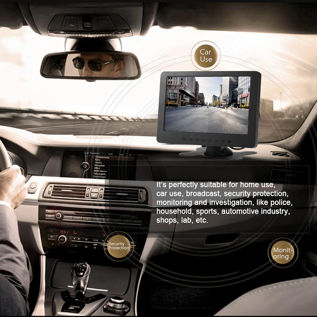 7-Zoll-HD-Monitor 1024x600 16:9 LCD-Monitorhalterung BNC AV Videoeingang für Heim-Auto-Überwachung