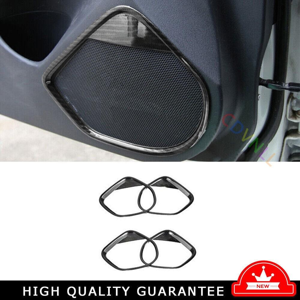 ABS For Mazda 3 Axela 17-2018 Carbon Fiber Inner Door Speaker Ring Cover Trim 4P