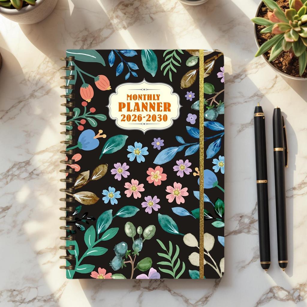 Spiralgebundener Monatsplaner 2026-2030 Langfristige Planungs-Terminkalender Wochen- und Monatsplaner für Schüler, Studenten, Geschäft