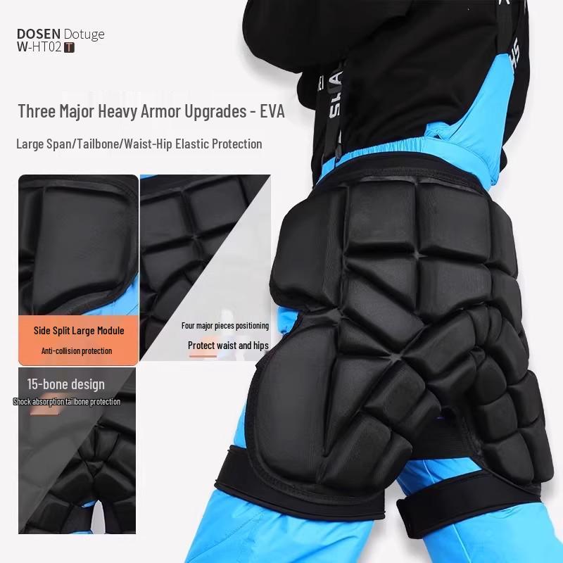 Kids' Skiing & Skating Protective Gear: Thick Knee & Elbow Pads, Anti-Fall Inner Pants