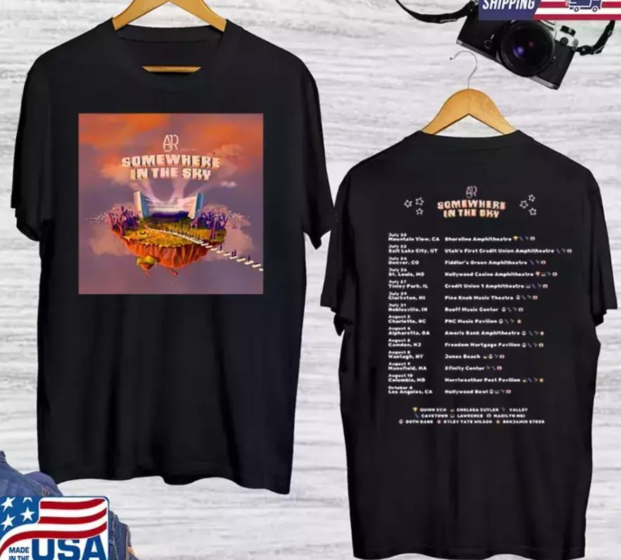 SOMEWHERE IN THE SKY TOUR 2026 AJR BAND 2 SIDED T Shirttshirt shirt XL