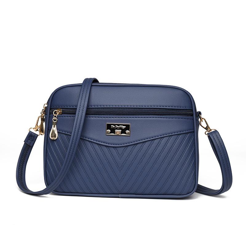 New Women's Bag with Diamond Embroidered Thread PU Small Square Bag Shoulder Bag Fashionable and Versatile Round Crossbody Bag