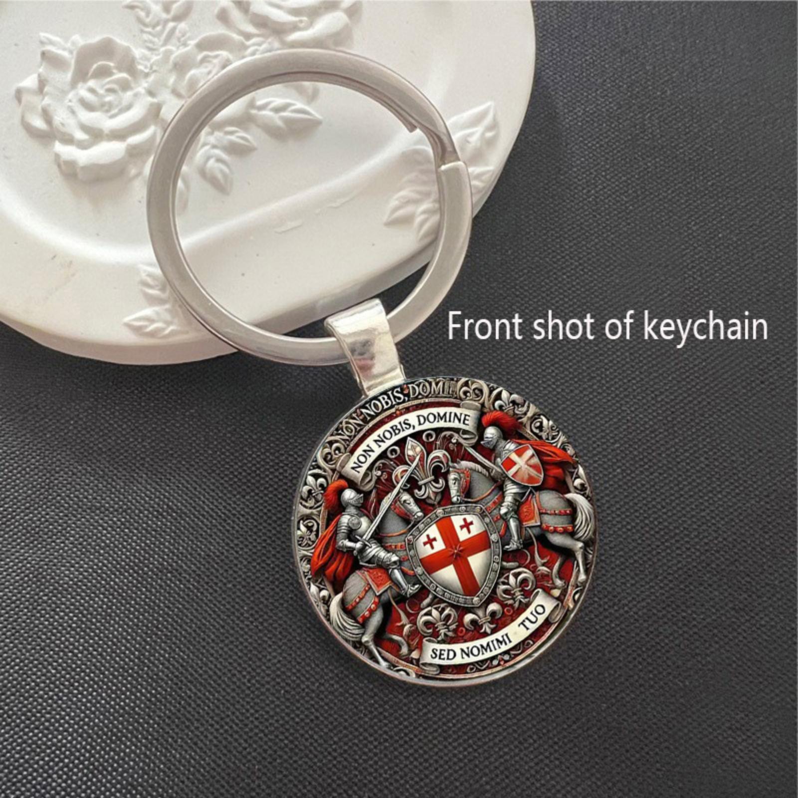

Fashion Alloy Keychain Pendant Round Metal Key Ring One Size