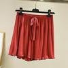 Pantaloncini larghi da casa Pantaloni tinta unita da donna di grandi dimensioni Pantaloni da esterno Pantaloni casual Pantaloni estivi a cinque punte in seta di ghiaccio