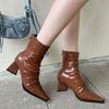Sexy Women Ankle Boots Pointed Toe High Heels Shoes Luxury Dress Party Woman Boots Elegant 2025 Winter New Pumps Botas