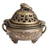 Pure Brass Antique Fortune-Bringing Pixiu Home Decor Double-Eared Three-Legged Cauldron Sandalwood Incense Burner