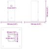 Square Post Base 4 pcs 46 x 46 mm Powder Coated Steel