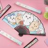 Creative Ji Yi Ka Wa 8-Inch Portable Cartoon Folding Fan - High-Value Summer Cool Internet Celebrity Fan.
