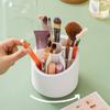 Acrylic Makeup Organizer With Rotating Compartment Lipstick Eyeshadow Brushes Storage Transparent Minimalist Cosmetic Holder