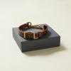 we original Leather Half Chain Collar Brown for Medium Dogs GOOD MANNERS DOG SERIES - (M) /