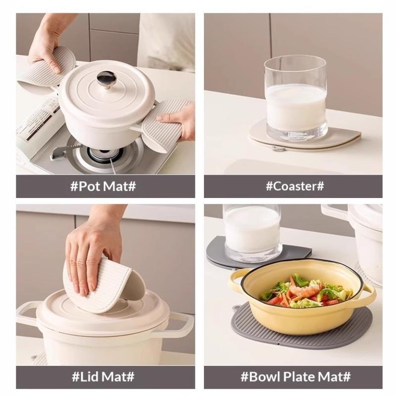Silicone Trivet Mats Silicone Pot Holders For Hot Pots Pans Heat Resistant Counter Mats For Countertops Spoon Rest Coasters