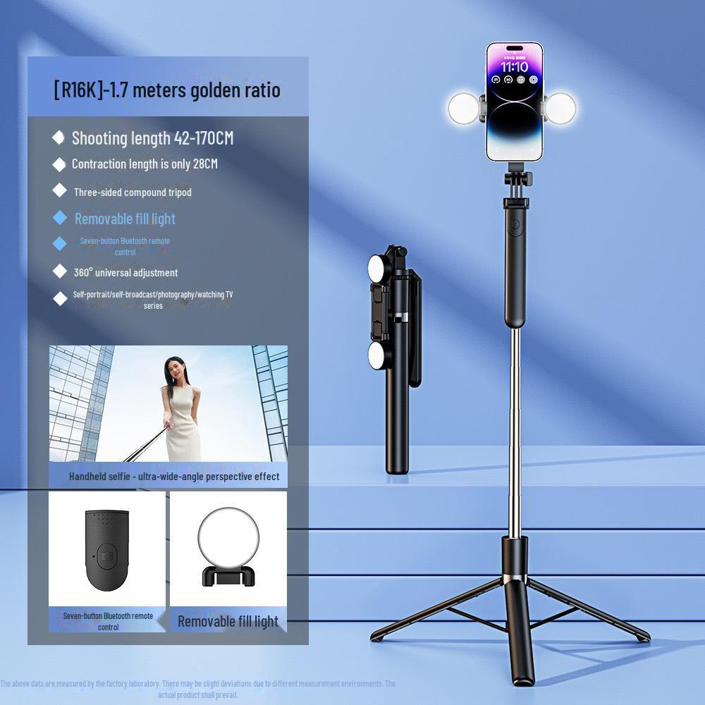 Jincheng R1S Bluetooth Selfie Stick with Fill Light for Beauty Live Streaming