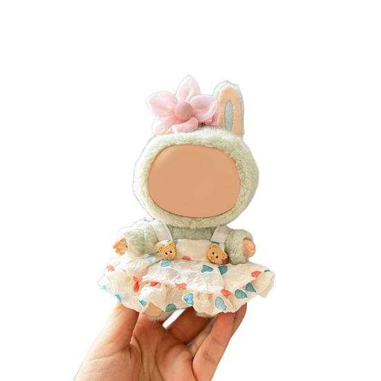 17cm Doll Clothes Set 2-Piece Set Skirt Outfit with Headwear Playtime Doll Attire Doll Fashion Accessories