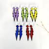 Colorful Lightning Acrylic Dangle Earrings Black Outline Multi Color Rock Punk Drop Earrings Women Concert Party Novelty Jewelry