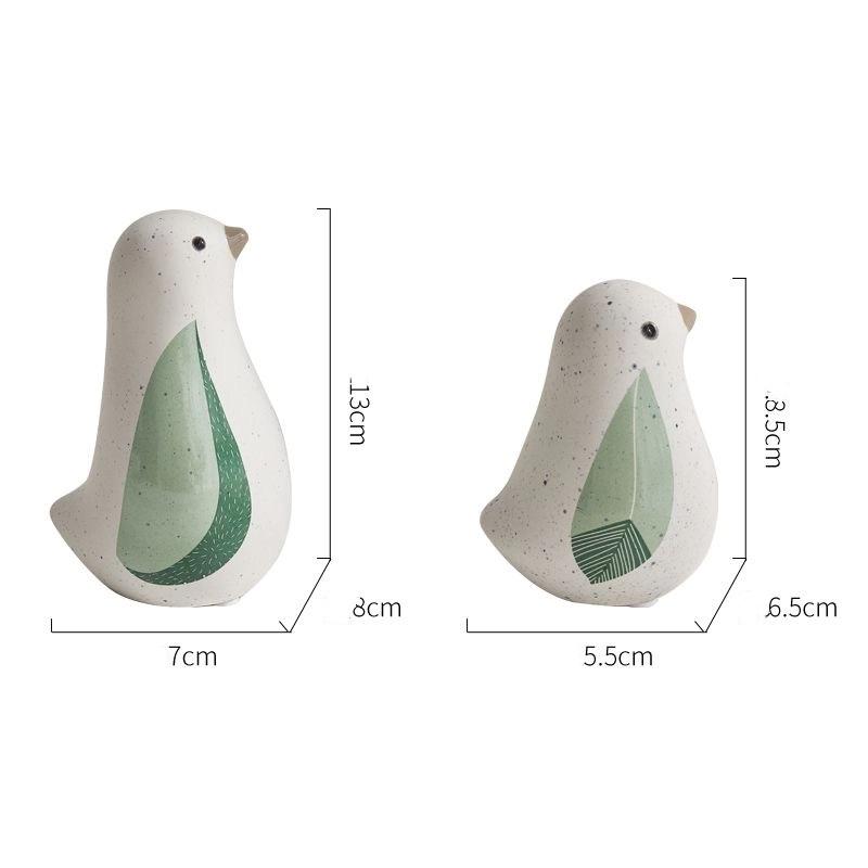 Nordic Ceramic Bird Figurine – Minimalist Living Room Decor Ornament