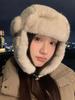 Plush Hat Women's Autumn and Winter Lei Feng Hat, Plush Thickened Warm Cycling Cold Ear Protection Hat