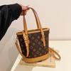 Bucket bag women's new retro simple niche high-end women's handbag diagonal span small women's bag
