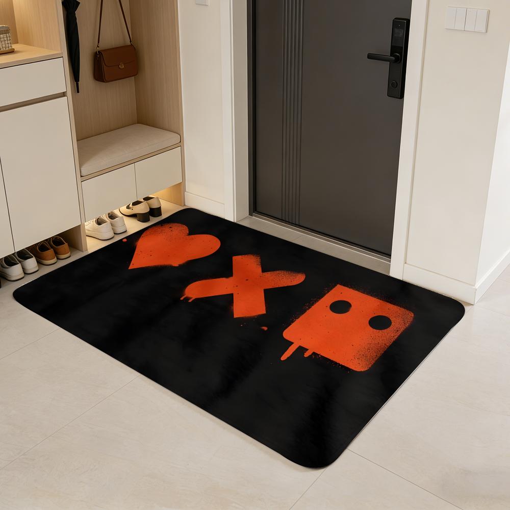 

Dark L-Love, Death & Robots Floor Mat Flannel Door Mat Non-Slip Absorbent Washable Indoor Home Rug 40x60cm