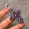 Awesome Amethyst Cross Shape Gemstone Pendant: 925 Sterling Silver Handmade Pendant Necklace Jewelry