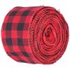 5m Christmas Wired   Ribbon Decorative Plaid Ribbon for Home   Gift Wrapping Crafts(Black Red )