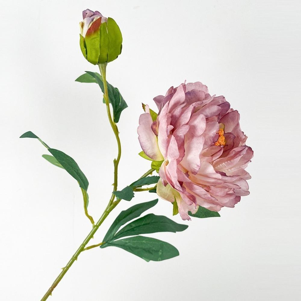 2 Heads Silk Peony Fake Flowers Silk Cloth Fake Flowers Bouquet  Table Centerpiece