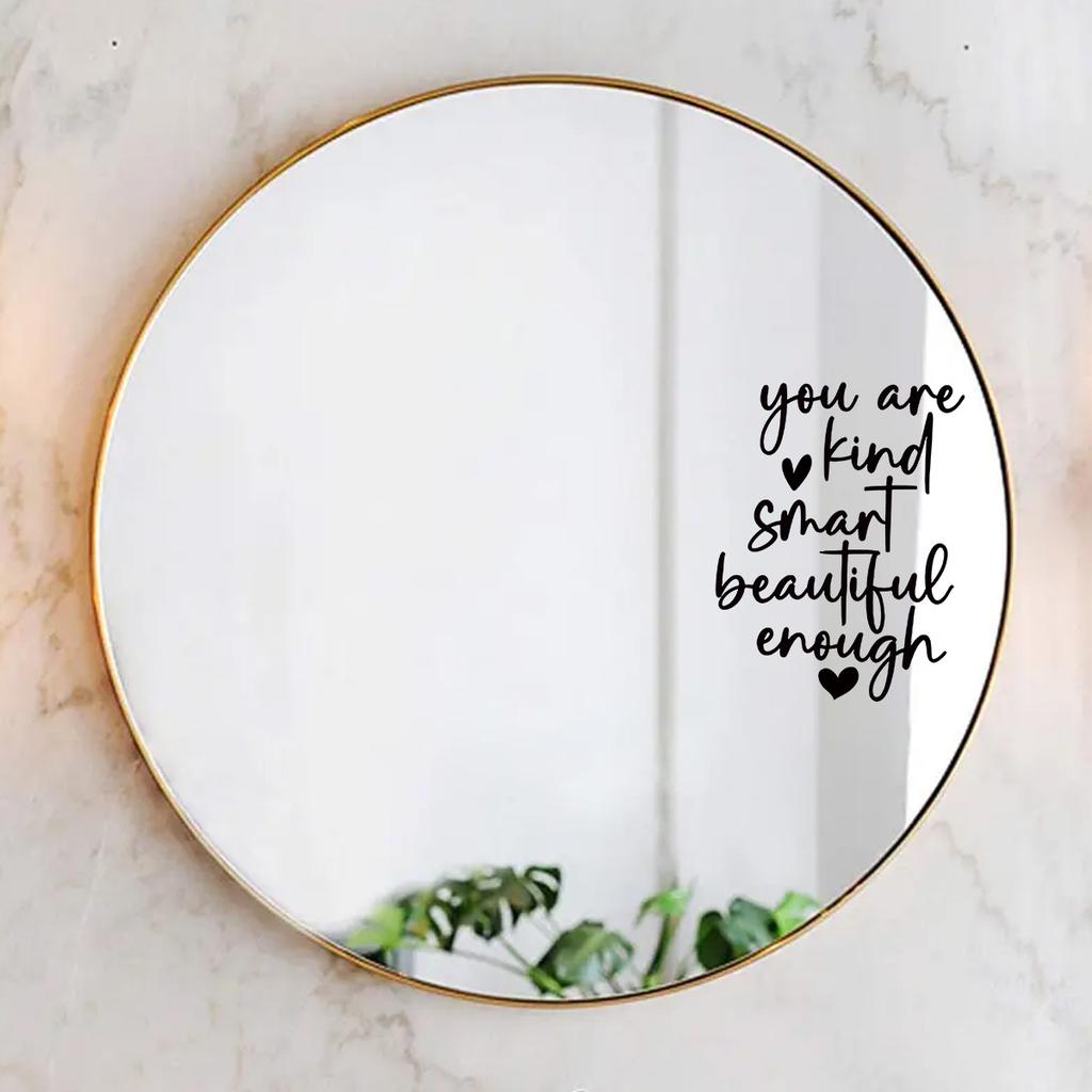 Minimalist English Saying Wall Decals Self Adhesive Peel and Stick for Mirror Window Door Ins Style Home Art