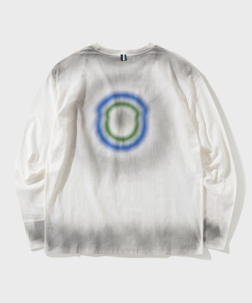 FFEFF STUDIO Stain Washed Signature Long Sleeve T-Shirt (Ivory)