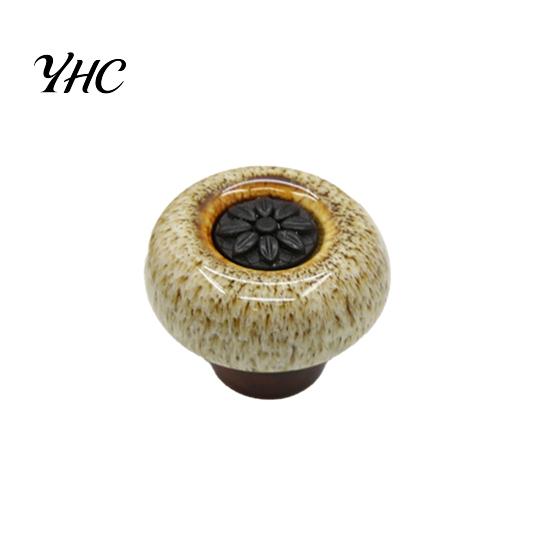 Cabinet Knobs Vintage Flower Carving Anti-rust Home Smooth Drawer Pulls Improvement Leopard Round Handle for Wardrobe
