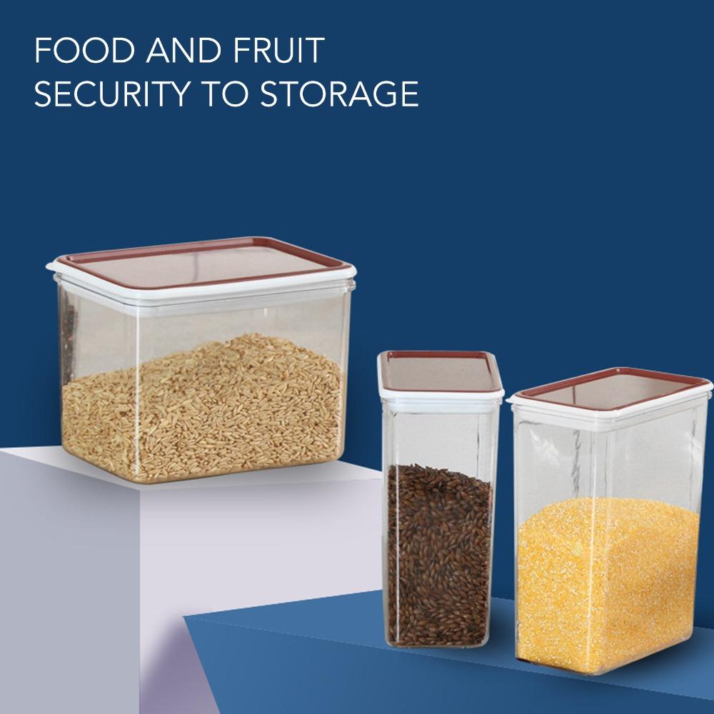 2PCS pp Grain Storage Box Rectangular Cereal Container Durable Sealed Container  Home Kitchen