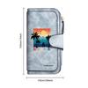 Vintage Beach Pattern Wallet Casual Multi Card Holders Purse Portable Daily Use Clutch Bag 