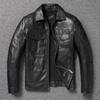 Chinese Size Men Leather Jacket Uncoated Goatskin Leather Soft Slim Spring Autumn