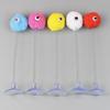 1pc Interactive Cat Toy with Plush Ball - Metal Spring Teaser Stick, Suction Cup Base, Colorful & Battery-Free, Encourages Hunting Instincts