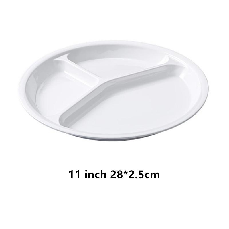 Melamine Compartment Dinner Plate Plastic Canteen Rice Plate Multifunctional Multigrid Fast Food Tray Kitchen Storage Utensils
