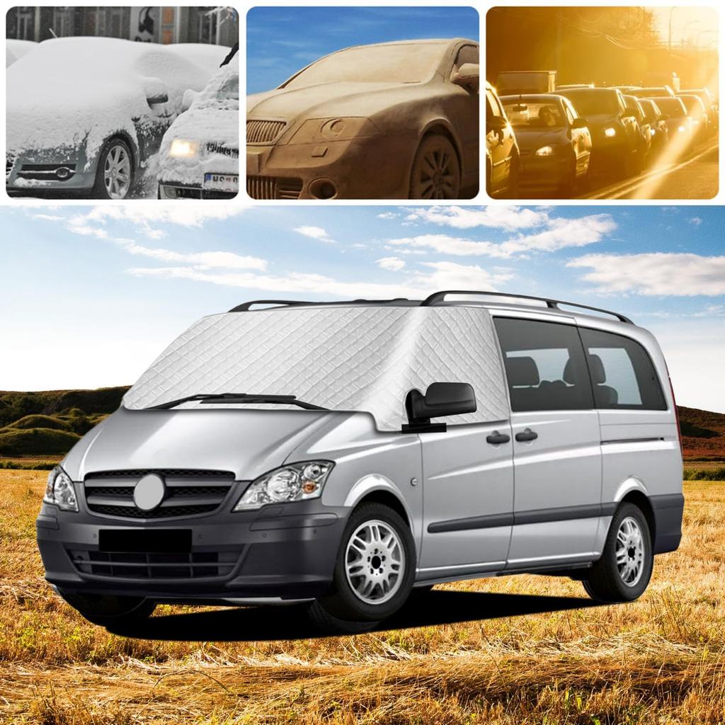 RV Windshield Cover for Mercedes-Benz Vito W447 2014-2024 Windshield Cover for Ice and Snow RV Front Window Sunshade UV Block 5