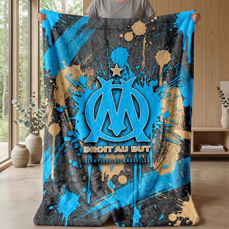 Olympique Lyonnais FC Soft Flannel Fleece Blanket Lightweight Cozy Warm Throw Blanket For Sofa Bed Home Decor