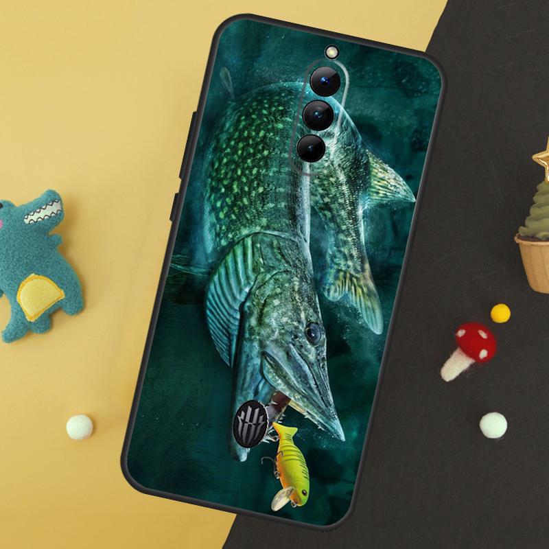 

Pike Fish Fishing Lure Case For ZTE Nubia Red Magic 8 8S 9 Pro Plus RedMagic 6 7 Pro 6S 7S Pro 5S 6R 5G Back Cover Red Magic 6s Pro