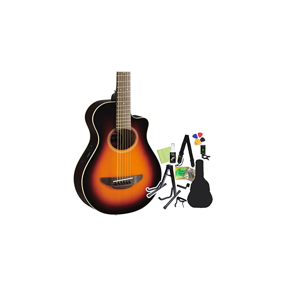 YAMAHA APX-T2 Acoustic Guitar Beginner s 12-Piece Set - Electro-Acoustic Guitar, Mini Guitar, Compact Size (OVS)