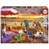 Puzzle Educa Perros jugando en la playa 1000 Pieces