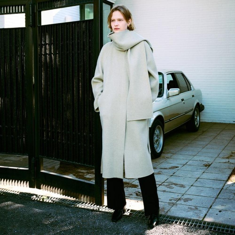 

[on On] Muffler Round Neck Handmade Coat New4whb24 DARK BROWN/55