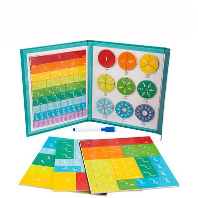 Magnetische Bruchlehre Addition und Subtraktionsoperation Lehrmittel Bücher Holzklappbausteine Puzzle Aufklärungslernspielzeug