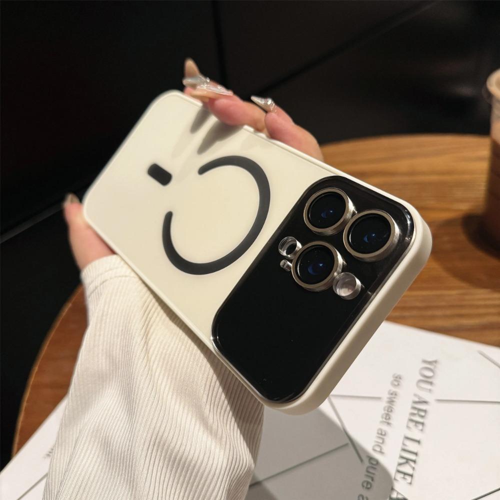 Luxury Matte Glass Lens Camera Protector Phone Case for IPhone 17 Pro Max 17Air 16 15 14 13 12 Magnetic Wireless Charger Cover
