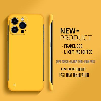 Frameloze harde PC matte telefoonhoes voor iPhone 15 14 Plus 13 12 Mini 11 Pro XR X XS Max beschermende bumper shell cover