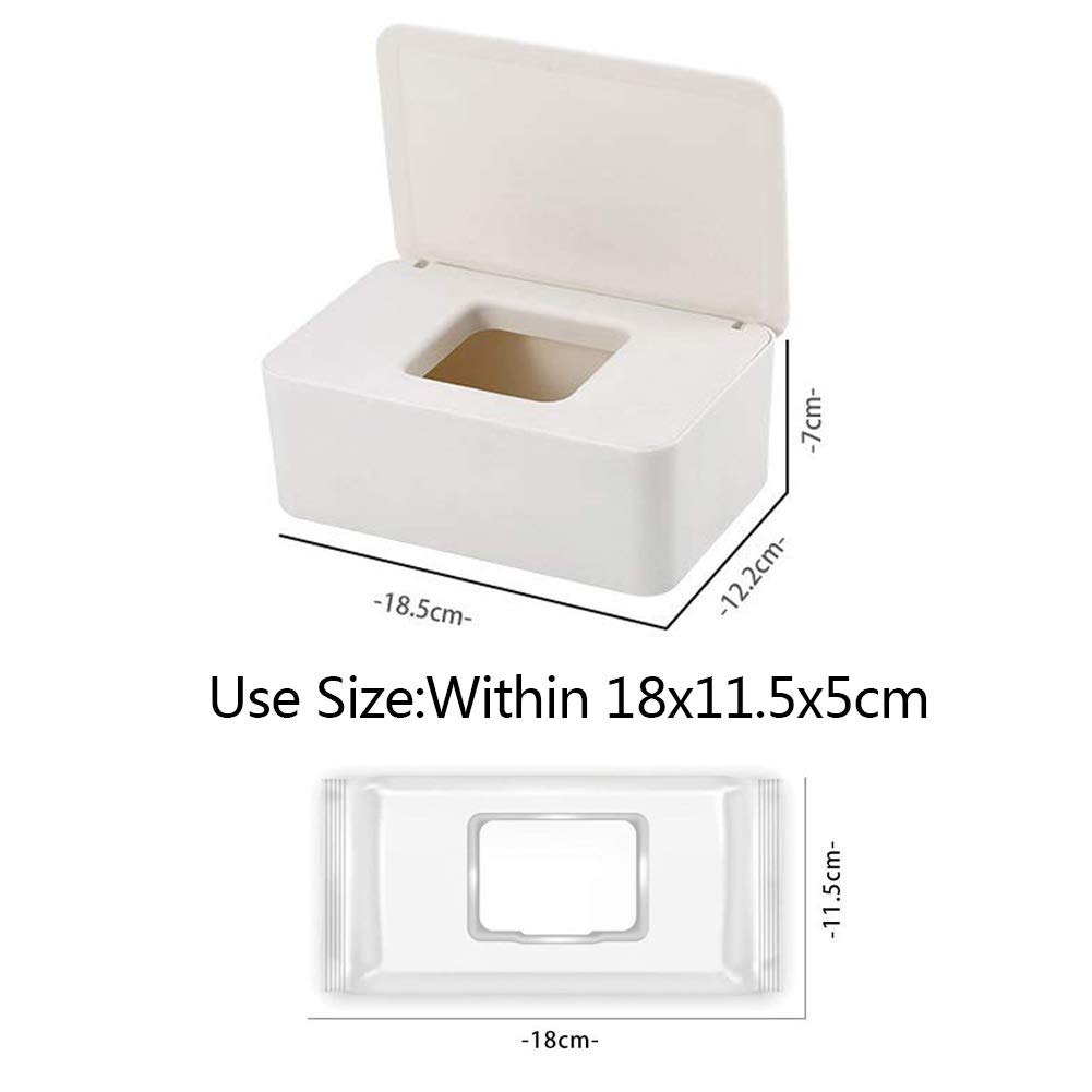 Baby Wipes Dispenser, Baby Wipes Case Holder Keeps Diaper Wipes Fresh Non-Slip Wipe Container Three-Layer Seal Design Prevent Moisture Loss (Pink)