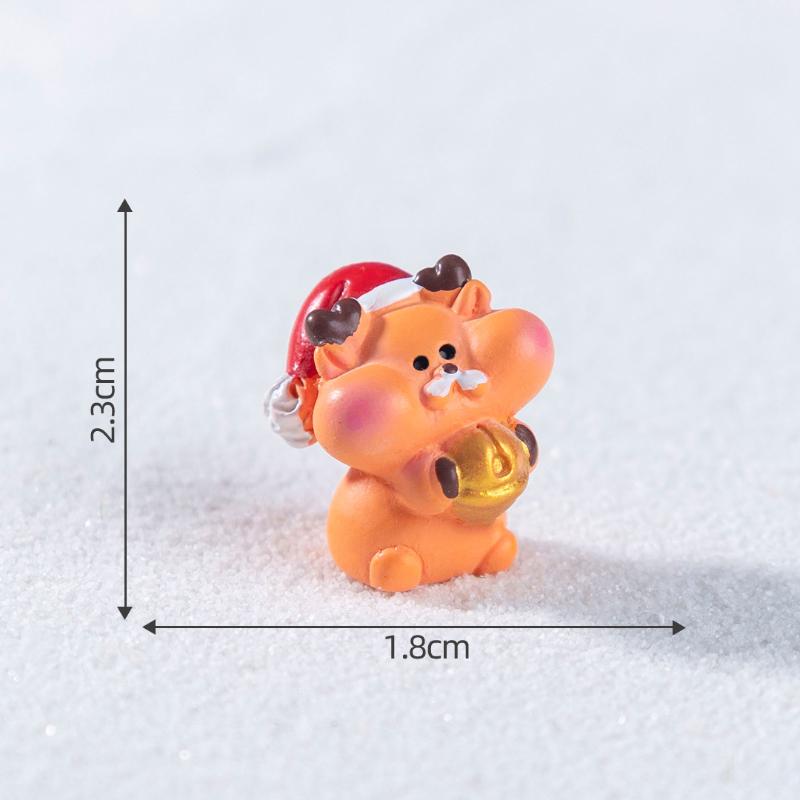 1Pc Christmas Deer Santa Claus Sled Tree Snowman Figurine Miniature Doll House Home Decor Children'S Landscape Decoration