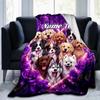 1PC Custom Name Dogs Heart Frame flannel blanket versatile,all-season throw suitable for the living room,bedroom,camping,travel,and gift