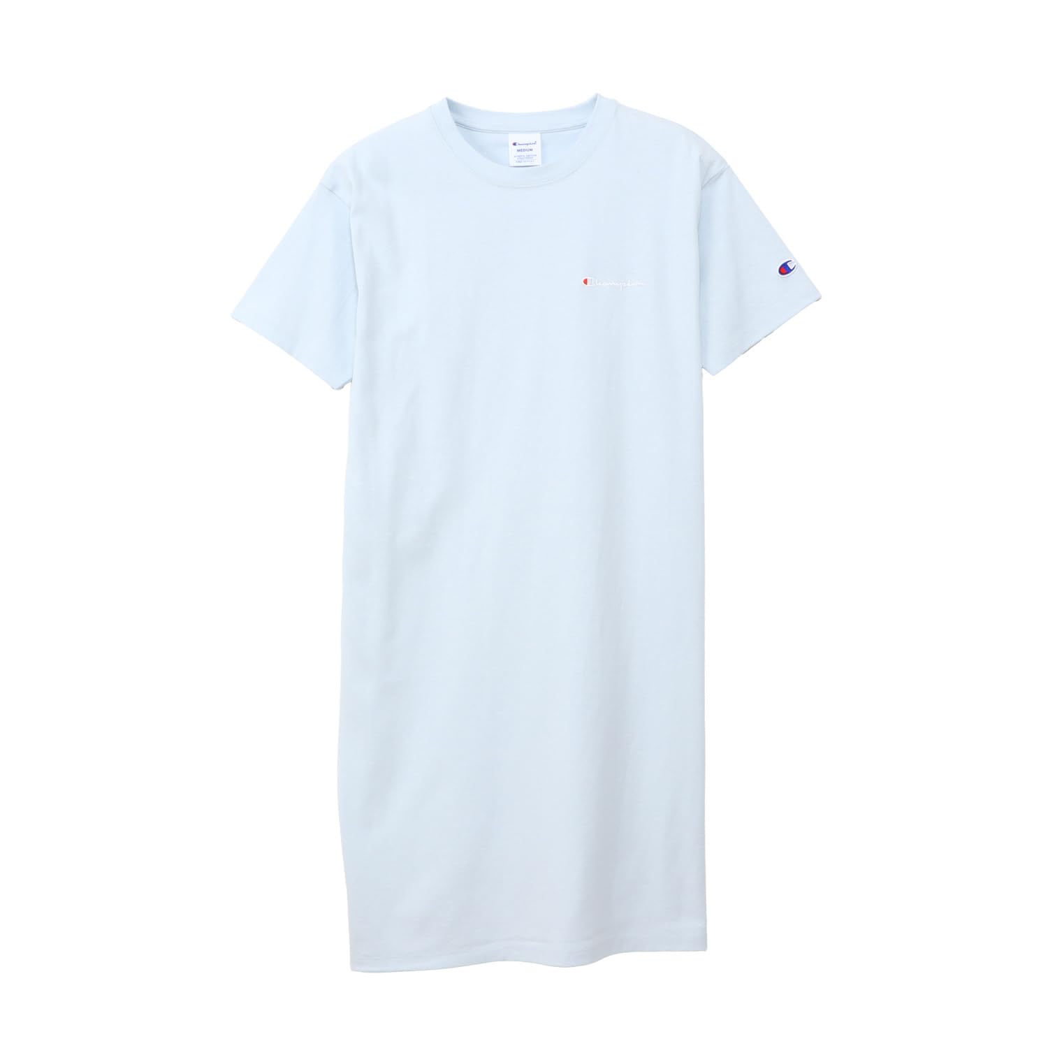

Champion Basic Shirt Short Crew Cotton Script Logo Relax Pale Sax Women s CW-X339 Dress, Sleeve, Neck, USA, Embroidery, Fit,