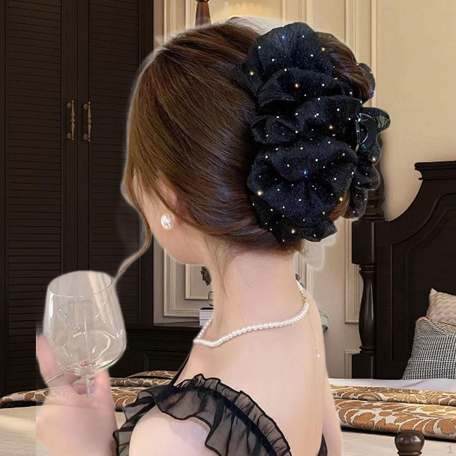 

Hair Anti Slip Modern Hairs Clamp for Long Thick Barrette чорний